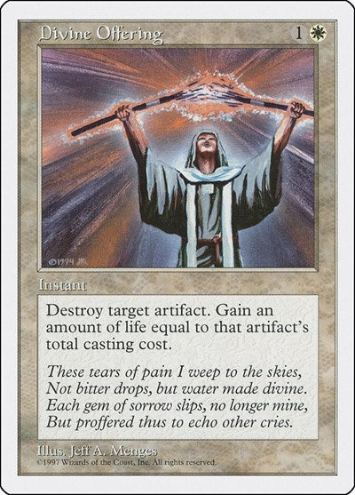 1997 Magic: The Gathering: Fifth Edition (5ED) - Divine Offering (#27, Common) (, Near Mint)