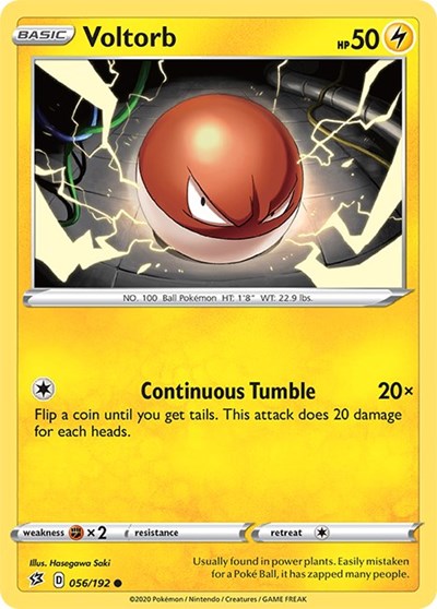 2020 Pokemon: SWSH02: Rebel Clash (SWSH02) - Voltorb (#056/192, Common) (, Near Mint)