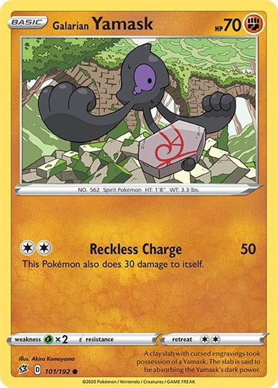 2020 Pokemon: SWSH02: Rebel Clash (SWSH02) - Galarian Yamask (#101/192, Common) (, Near Mint)