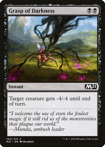 2020 Magic: The Gathering: Core Set 2021 (M21) - Grasp of Darkness (#102, Common) (, Lightly Played)