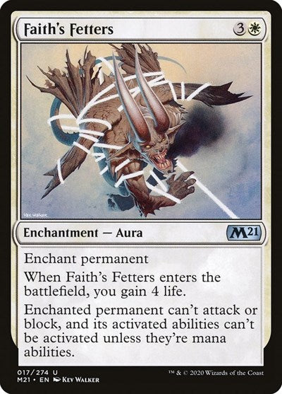 2020 Magic: The Gathering: Core Set 2021 (M21) - Faiths Fetters (#17, Uncommon) (, Lightly Played)