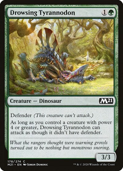 2020 Magic: The Gathering: Core Set 2021 (M21) - Drowsing Tyrannodon (#178, Common) (, Lightly Played)