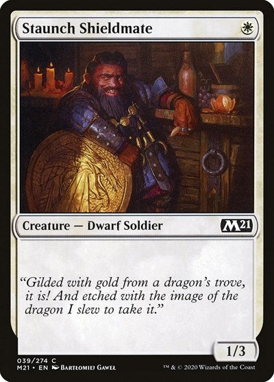 2020 Magic: The Gathering: Core Set 2021 (M21) - Staunch Shieldmate (#39, Common) (, Lightly Played)