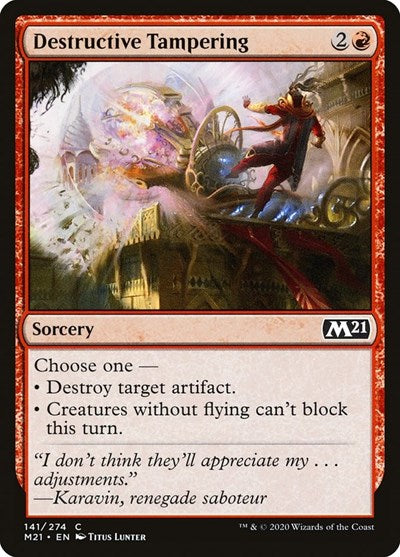 2020 Magic: The Gathering: Core Set 2021 (M21) - Destructive Tampering (#141, Common)