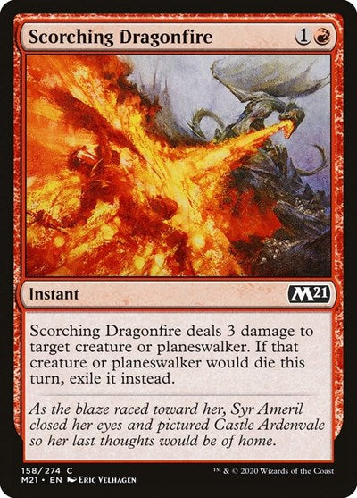 2020 Magic: The Gathering: Core Set 2021 (M21) - Scorching Dragonfire (#158, Common) (, Lightly Played)