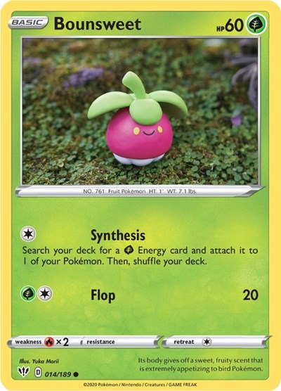 2020 Pokemon: SWSH03: Darkness Ablaze (SWSH03) - Bounsweet (#014/189, Common) (, Near Mint)