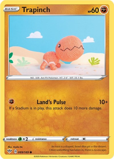 2020 Pokemon: SWSH03: Darkness Ablaze (SWSH03) - Trapinch (#089/189, Common) (, Near Mint)
