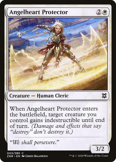 2020 Magic: The Gathering: Zendikar Rising (ZNR) - Angelheart Protector (#3, Common) (, Near Mint)