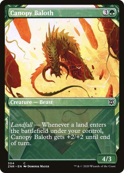 2020 Magic: The Gathering: Zendikar Rising (ZNR) - Canopy Baloth Showcase (#304, Common)