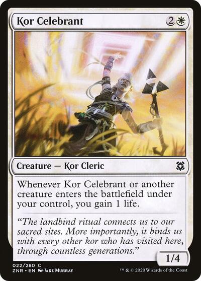 2020 Magic: The Gathering: Zendikar Rising (ZNR) - Kor Celebrant (#22, Common) (, Lightly Played)