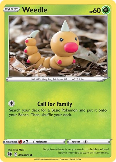 2020 Pokemon: Champion's Path (CHP) - Weedle (#02/73, Common) (, Near Mint)