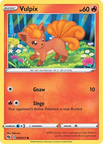 2020 Pokemon: Champion's Path (CHP) - Vulpix (#06/73, Common) (, Near Mint)