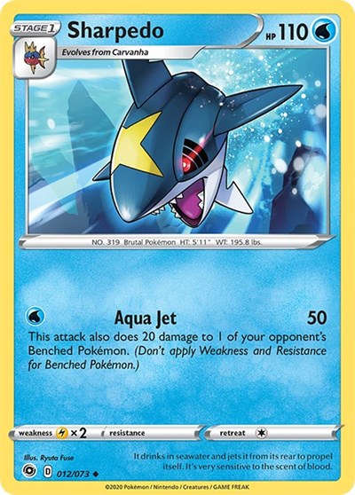 2020 Pokemon: Champion's Path (CHP) - Sharpedo (#12/73, Uncommon) (, Near Mint)