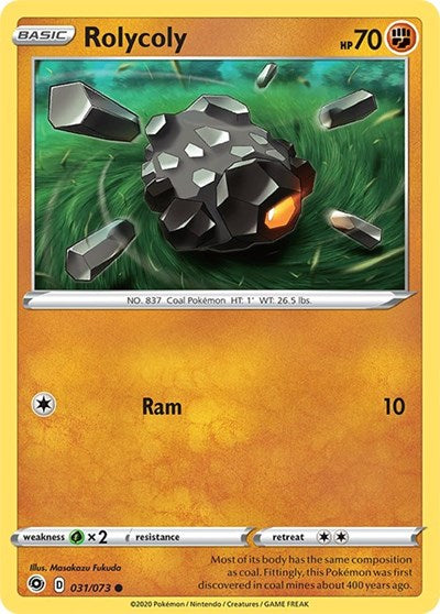 2020 Pokemon: Champion's Path (CHP) - Rolycoly (#31/73, Common) (, Near Mint)