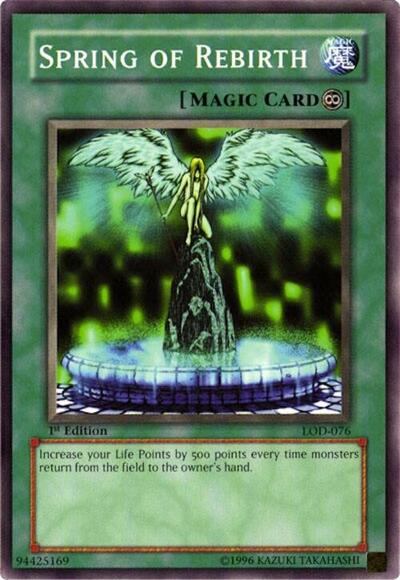 2017 YuGiOh: Legacy of Darkness (LOD) - Spring of Rebirth (#LOD-076, Common) (1st Edition, Near Mint)