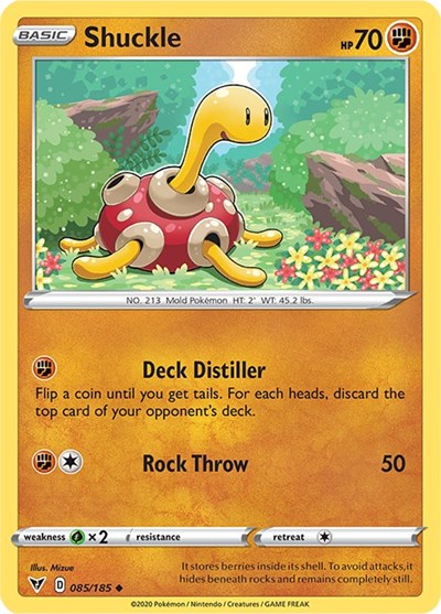 2020 Pokemon: SWSH04: Vivid Voltage (SWSH04) - Shuckle (#085/185, Uncommon) (, Near Mint)