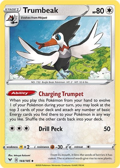 2020 Pokemon: SWSH04: Vivid Voltage (SWSH04) - Trumbeak (#144/185, Uncommon) (, Near Mint)