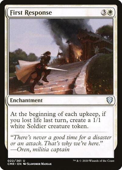 2020 Magic: The Gathering: Commander Legends (CMR) - First Response (#22, Uncommon) (Foil, Near Mint)