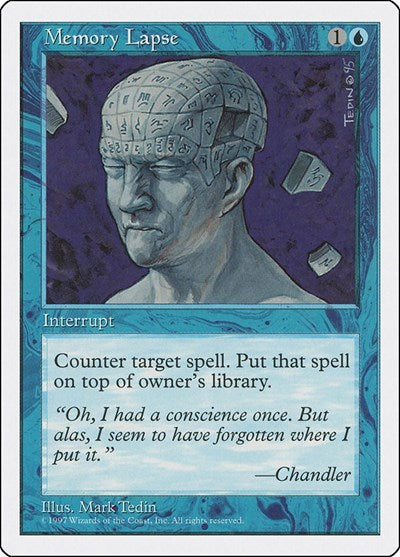 1997 Magic: The Gathering: Fifth Edition (5ED) - Memory Lapse (#103, Common) (, Lightly Played)