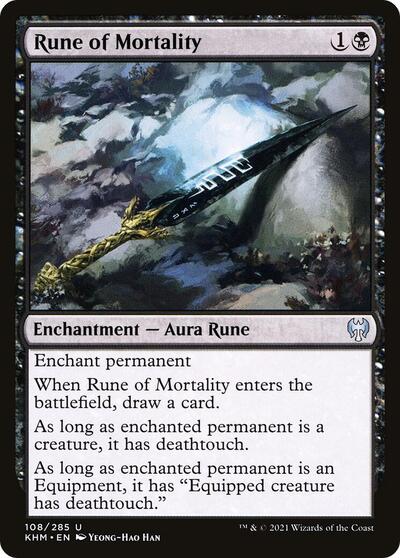 2021 Magic: The Gathering: Kaldheim (KHM) - Rune of Mortality (#108, Uncommon) (, Lightly Played)