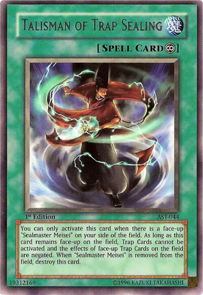 2004 YuGiOh: Ancient Sanctuary (AST) - Talisman of Trap Sealing (#AST-044, Rare) (1st Edition, Near Mint)