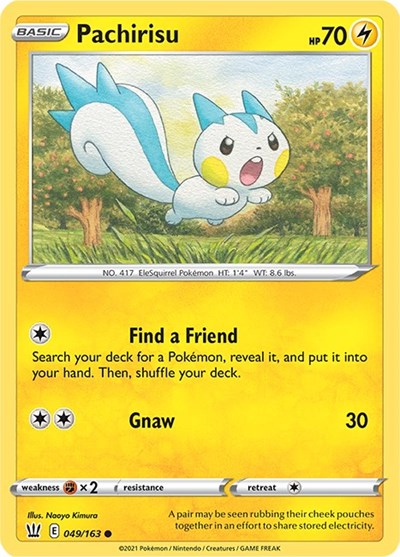 2021 Pokemon: SWSH05: Battle Styles (SWSH05) - Pachirisu (#049/163, Common) (, Near Mint)