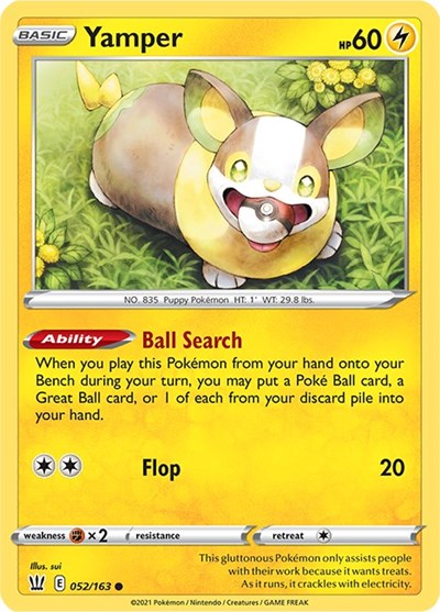 2021 Pokemon: SWSH05: Battle Styles (SWSH05) - Yamper (#052/163, Common) (, Near Mint)