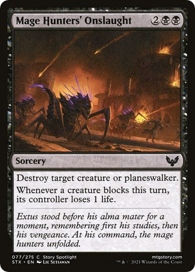 2021 Magic: The Gathering: Strixhaven: School of Mages (STX) - Mage Hunters Onslaught (#77, Common) (, Near Mint)
