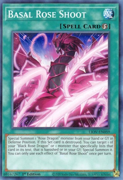 2021 YuGiOh: Lightning Overdrive (LIOV) - Basal Rose Shoot (#LIOV-EN059, Common) (1st Edition, Near Mint)