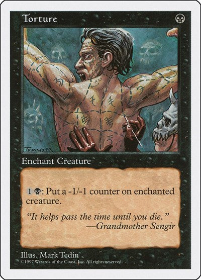 1997 Magic: The Gathering: Fifth Edition (5ED) - Torture (#199, Common) (, Lightly Played)