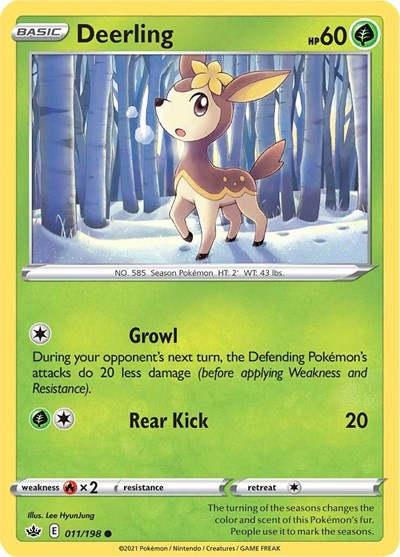 2021 Pokemon: SWSH06: Chilling Reign (SWSH06) - Deerling (#011/198, Common) (, Near Mint)