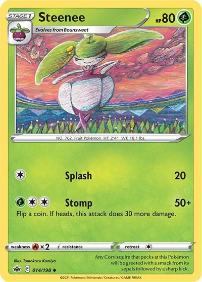 2021 Pokemon: SWSH06: Chilling Reign (SWSH06) - Steenee (#014/198, Uncommon) (, Near Mint)