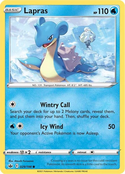 2021 Pokemon: SWSH06: Chilling Reign (SWSH06) - Lapras (#029/198, Common) (, Near Mint)