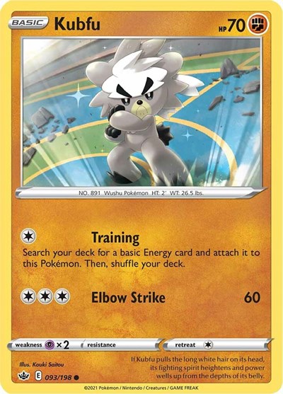 2021 Pokemon: SWSH06: Chilling Reign (SWSH06) - Kubfu (#093/198, Common) (, Near Mint)