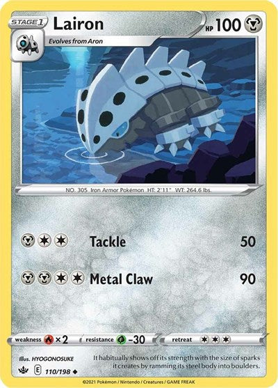 2021 Pokemon: SWSH06: Chilling Reign (SWSH06) - Lairon (#110/198, Uncommon) (, Near Mint)
