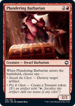 2021 Magic: The Gathering: Adventures in the Forgotten Realms (AFR) - Plundering Barbarian (#158, Common) (, Near Mint)
