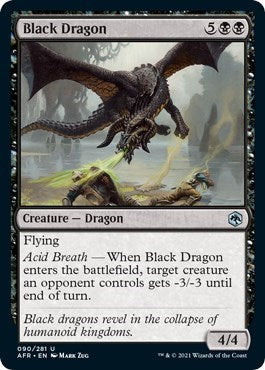 2021 Magic: The Gathering: Adventures in the Forgotten Realms (AFR) - Black Dragon (#90, Uncommon) (, Near Mint)