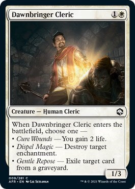 2021 Magic: The Gathering: Adventures in the Forgotten Realms (AFR) - Dawnbringer Cleric (#9, Common) (, Near Mint)