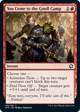 2021 Magic: The Gathering: Adventures in the Forgotten Realms (AFR) - You Come to the Gnoll Camp (#168, Common) (, Near Mint)