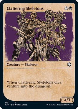 2021 Magic: The Gathering: Adventures in the Forgotten Realms (AFR) - Clattering Skeletons Showcase (#312, Common) (, Near Mint)