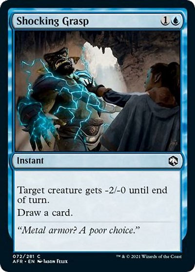 2021 Magic: The Gathering: Adventures in the Forgotten Realms (AFR) - Shocking Grasp (#72, Common) (, Near Mint)