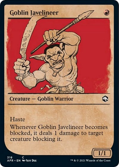 2021 Magic: The Gathering: Adventures in the Forgotten Realms (AFR) - Goblin Javelineer Showcase (#318, Common) (, Near Mint)