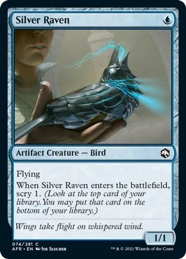 2021 Magic: The Gathering: Adventures in the Forgotten Realms (AFR) - Silver Raven (#74, Common) (, Near Mint)