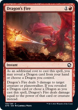 2021 Magic: The Gathering: Adventures in the Forgotten Realms (AFR) - Dragons Fire (#139, Common) (, Near Mint)
