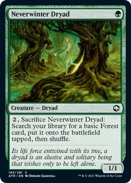 2021 Magic: The Gathering: Adventures in the Forgotten Realms (AFR) - Neverwinter Dryad (#195, Common) (, Near Mint)