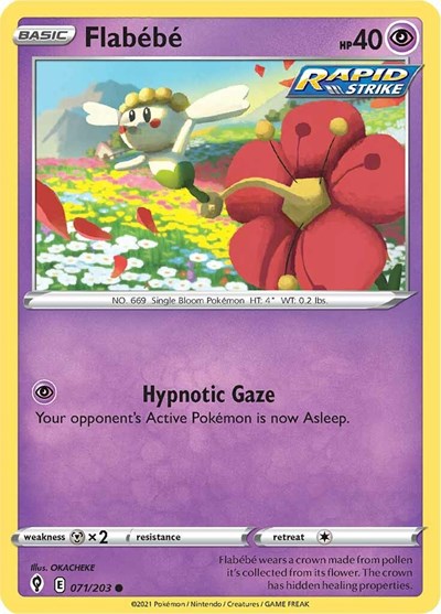 2021 Pokemon: SWSH07: Evolving Skies (SWSH07) - Flabebe (#071/203, Common) (, Near Mint)