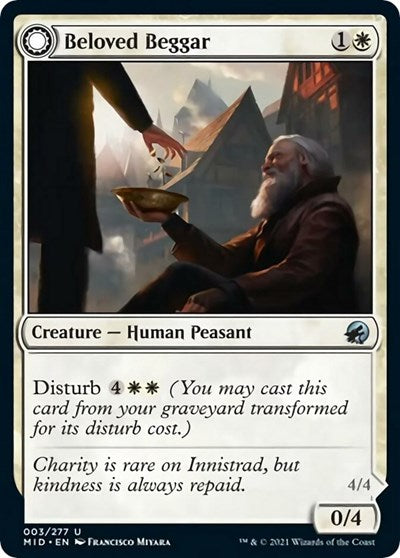 2021 Magic: The Gathering: Innistrad: Midnight Hunt (MID) - Beloved Beggar (#3, Uncommon) (, Near Mint)