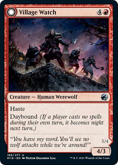 2021 Magic: The Gathering: Innistrad: Midnight Hunt (MID) - Village Watch (#165, Uncommon)