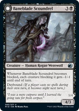 2021 Magic: The Gathering: Innistrad: Midnight Hunt (MID) - Baneblade Scoundrel (#85, Uncommon) (, Near Mint)