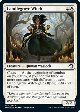2021 Magic: The Gathering: Innistrad: Midnight Hunt (MID) - Candlegrove Witch (#8, Common) (Foil, Near Mint)
